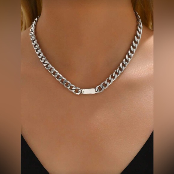 Jewelry - Silver Cuban Chain Necklace Chunky Link Necklace